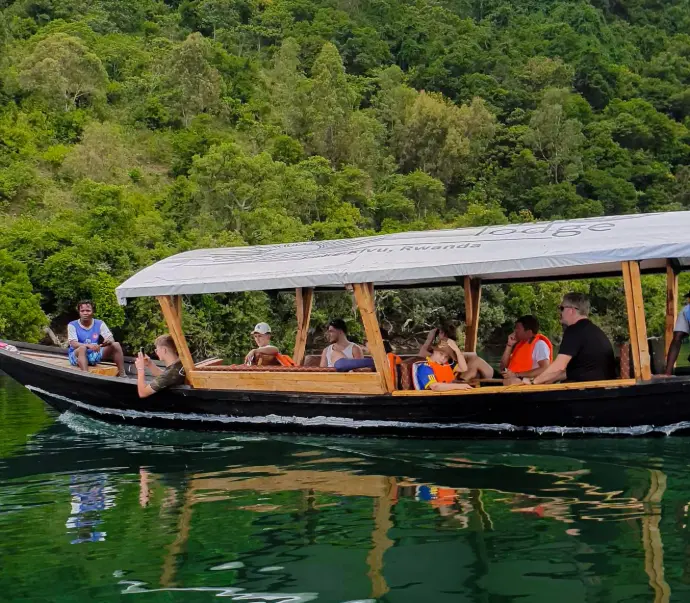 Guests enjoying a boat ride in the Umutuzo lodge boat