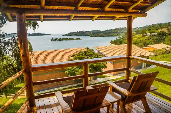 Lakeside terrace at Umutuzo Lodge Rwanda