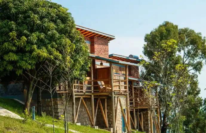 Lakeside terrace at Umutuzo Lodge Rwanda