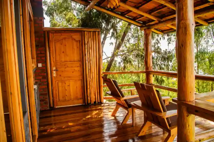 Lakeside terrace at Umutuzo Lodge Rwanda