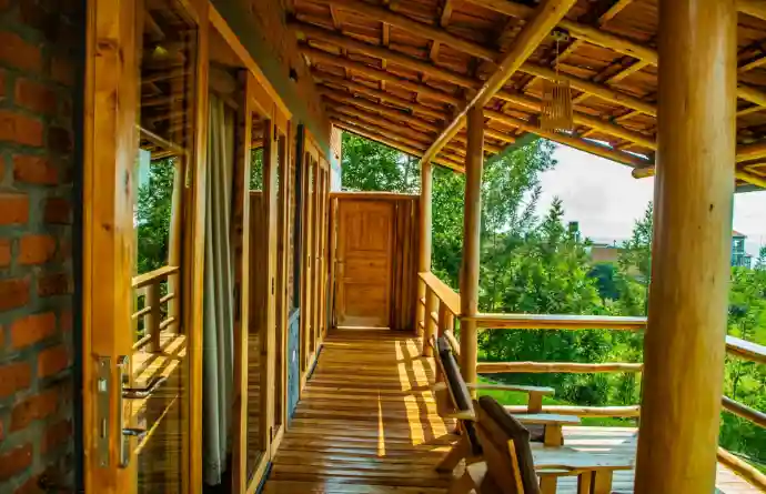 Lakeside terrace at Umutuzo Lodge Rwanda