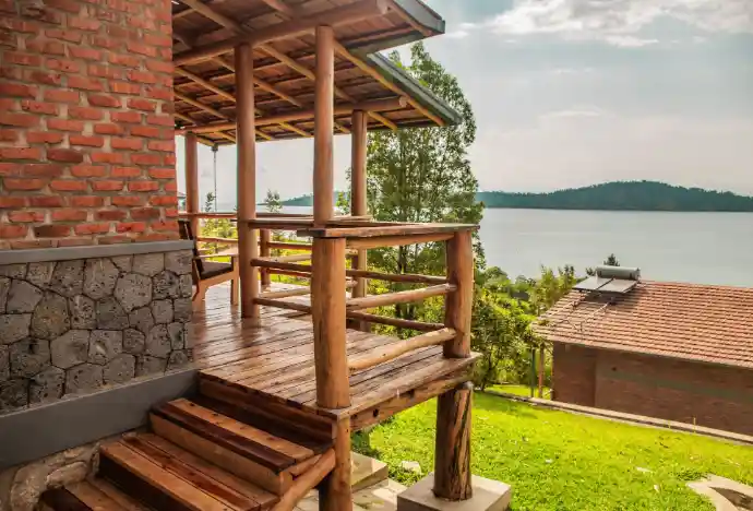 Lakeside terrace at Umutuzo Lodge Rwanda