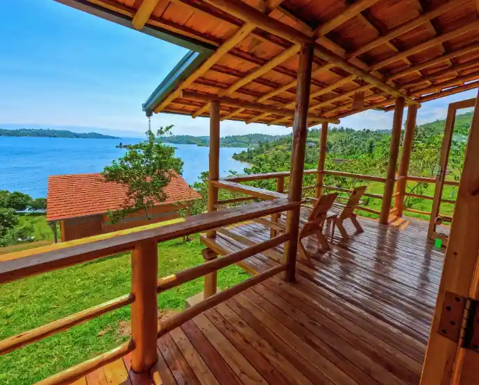 Lakeside terrace at Umutuzo Lodge Rwanda
